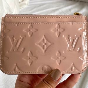 Louis Vuitton LV Rose Ballerine Vernis Leather Key Pouch Coin Wallet
